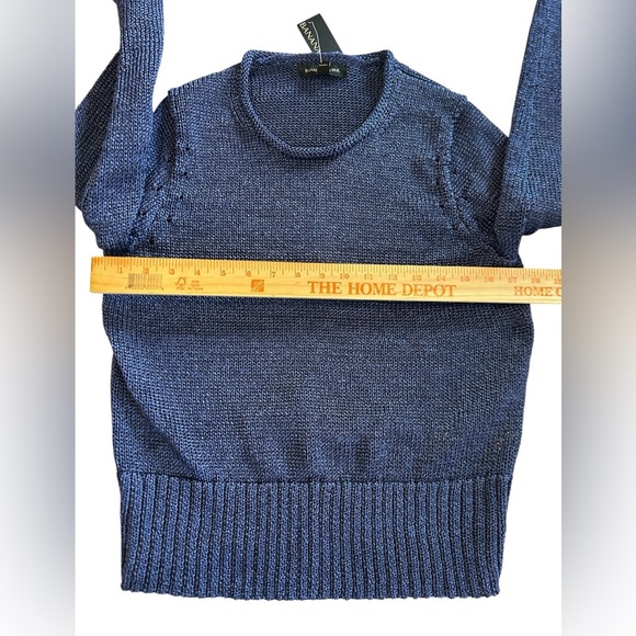 Banana Republic Women's Blue Metallic Long Sleeve Heavy Sweater Size Medium $98. - Picture 11 of 11